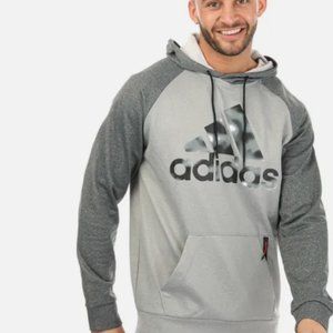 adidas AEROREADY Game and Go Camo Logo Hoody in gray (L)(Tall)